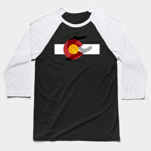 Colorado Snowboarder Baseball T-Shirt by Random77